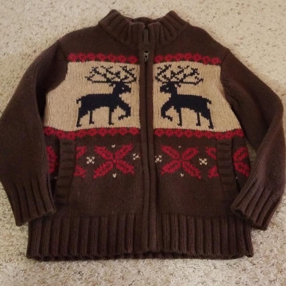 Gap reindeer sweater coat Christmas boy 5 6 7